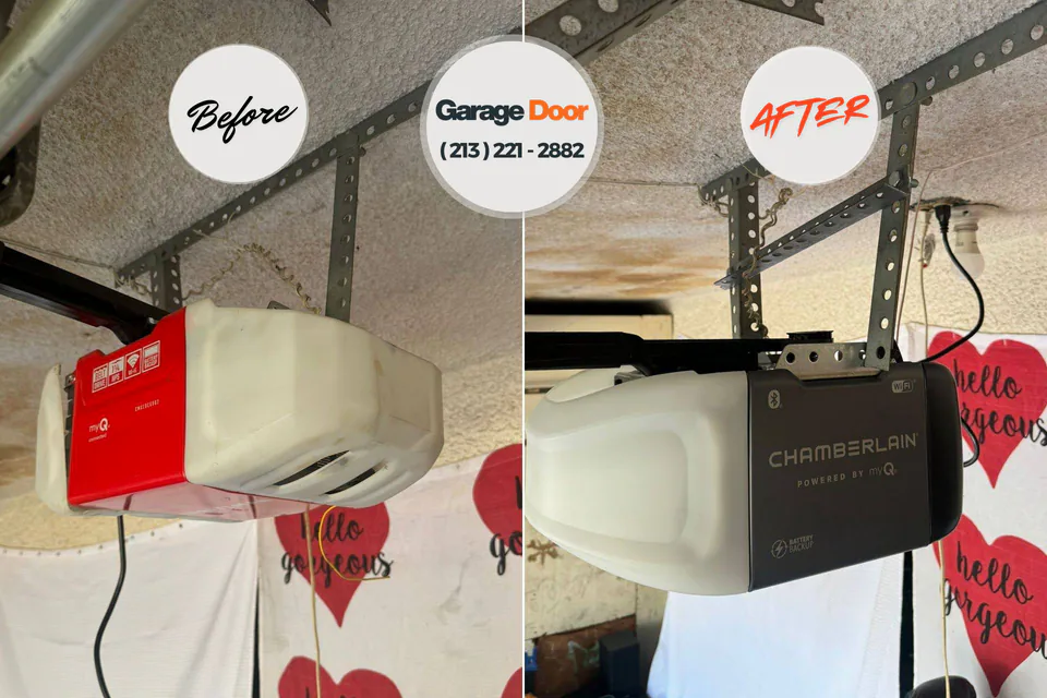 Before and after: garage door repair Midwest City, OK